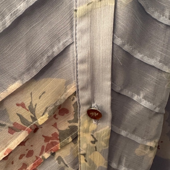 Gorgeous Ralph Lauren Pastel Blue Floral Midi Dress, Size 10 - Picture 3 of 5